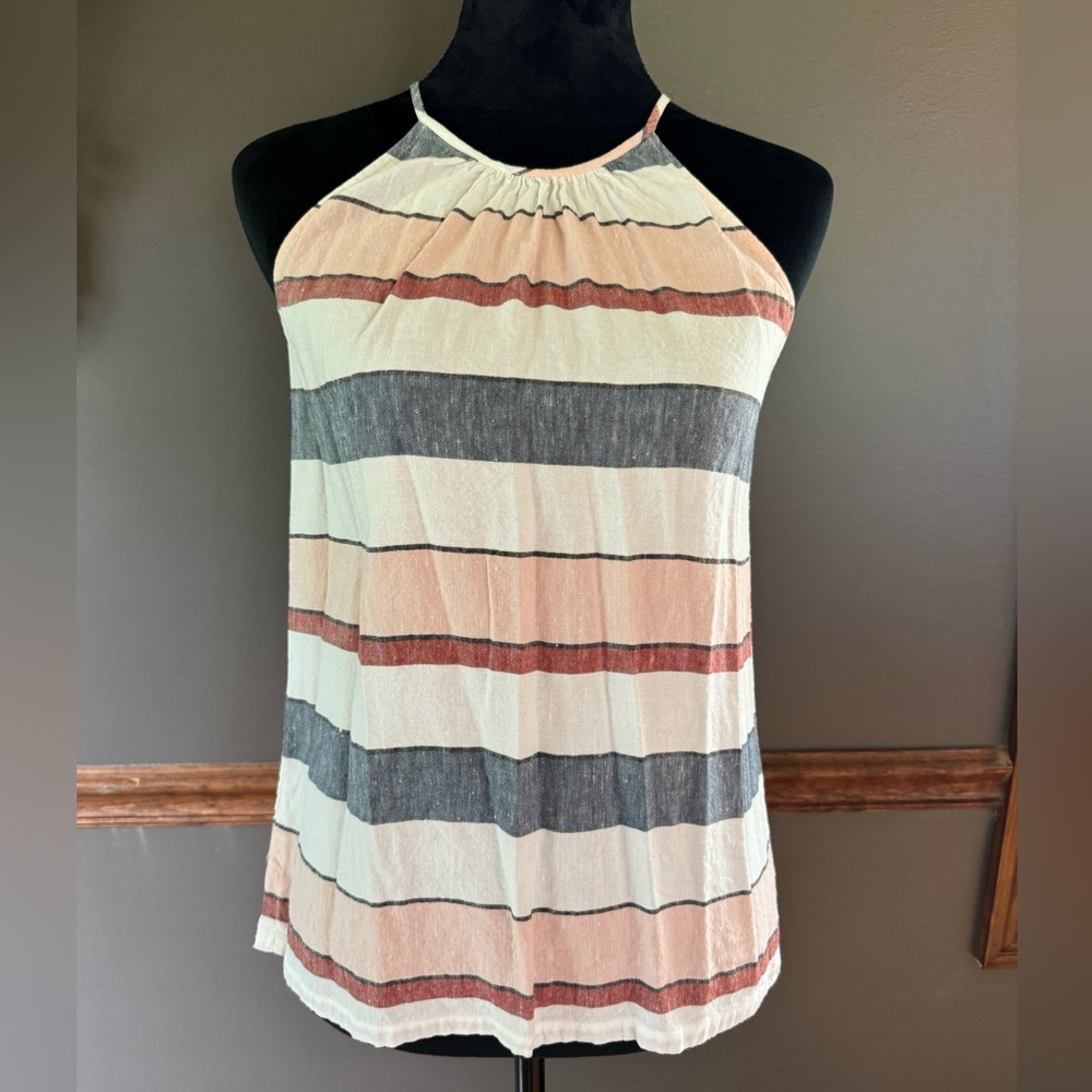 LOFT pastel stripe linen top